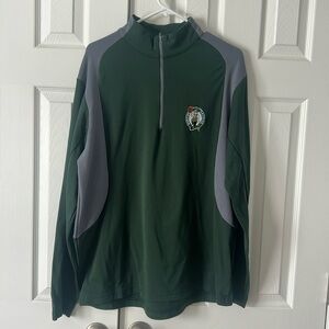 Antigua L men’s lightweight, dark, green and gray Boston Celtics quarter zip